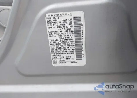 2014 Nissan Rogue Select S from USA, damaged, VIN JN8AS5MV0EW200709